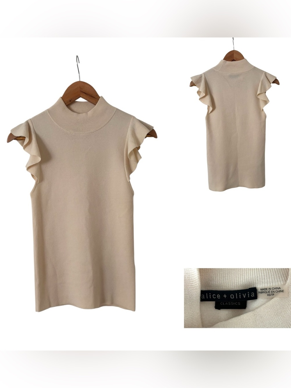 Alice + Olivia Knit Ruffle Sleeveless Top - Picture 2 of 5
